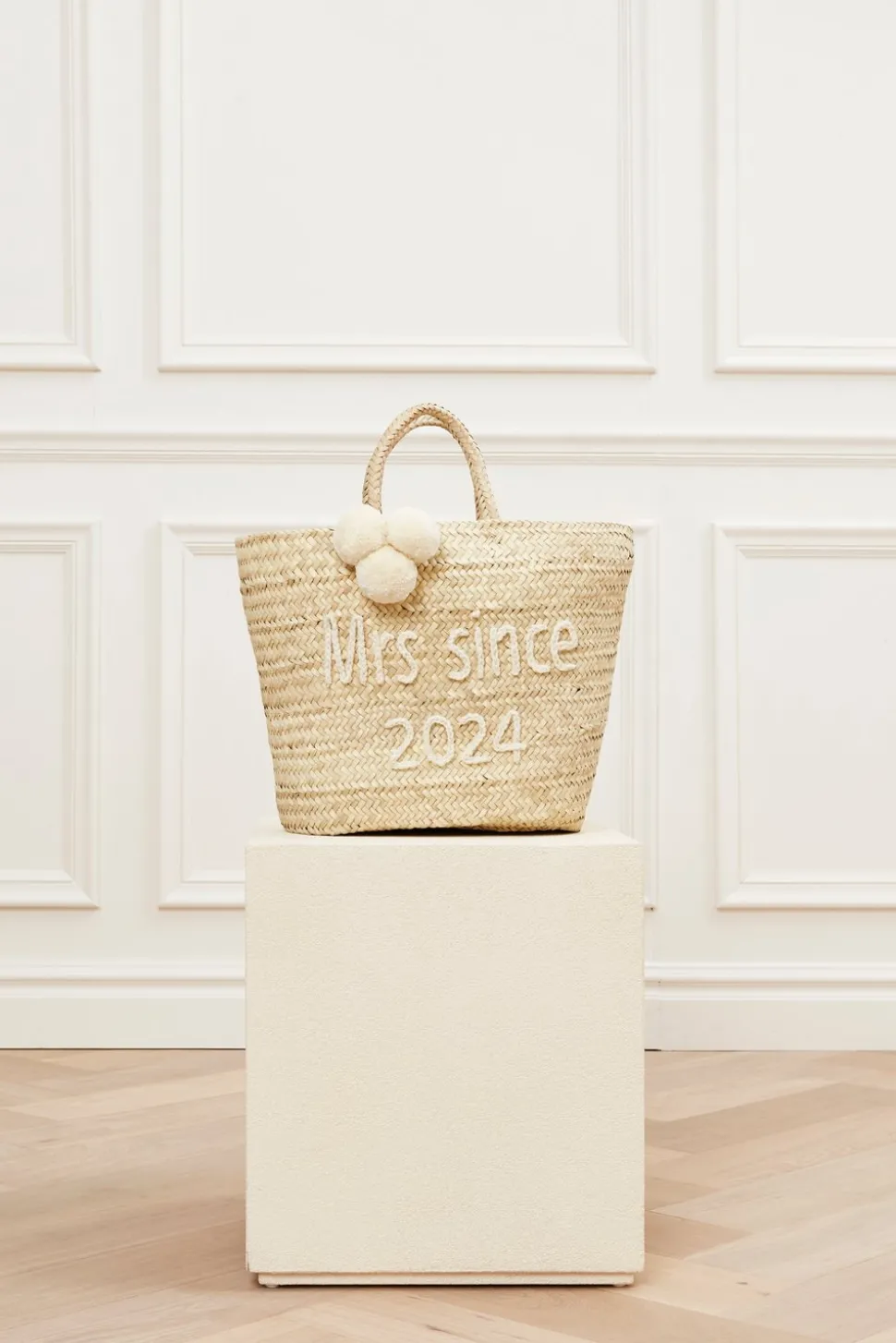 Bridal raffia tote