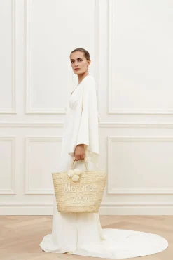Bridal raffia tote
