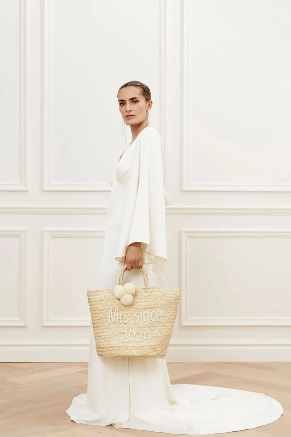 Bridal raffia tote